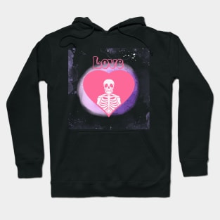 Love, Funny Pink Skeleton, Happy Valentine Gift Hoodie